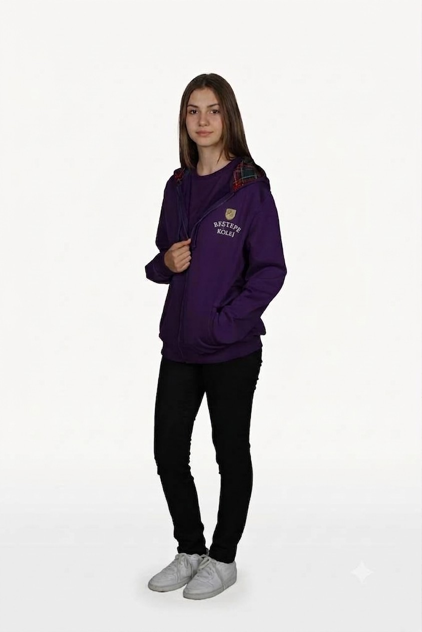 SWEATSHIRT ŞARDONLU FERMUARLI